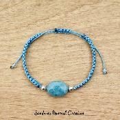Bracelet "Déesse" Aigue-Marine - Macramé