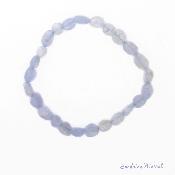 Bracelet Calcédoine bleue - Perles petits galets