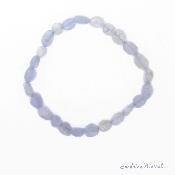 Bracelet Calcédoine bleue - Perles galets