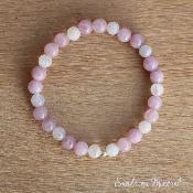 Bracelet Kunzite & Pierre de Lune - Perles 6mm 