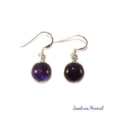 Boucles d'oreilles Améthyste et Argent 925 - Rondes