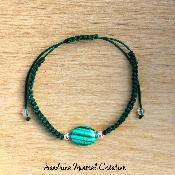 Bracelet "Déesse" Malachite - Macramé