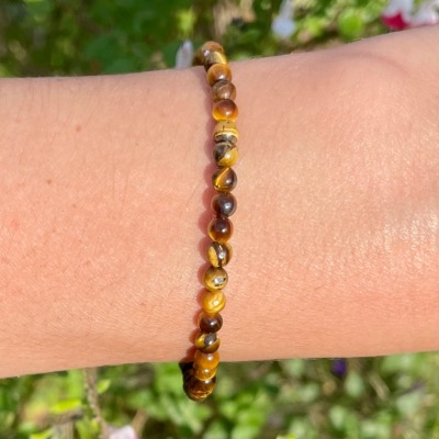 Bracelet En Oeil De Tigre Rose 4 Mm Modèle Amirande - Neuf Avec étiquettes OxcmoBijoux