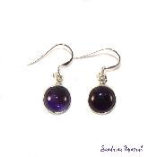 Boucles d'oreilles Améthyste et Argent 925 - Rondes