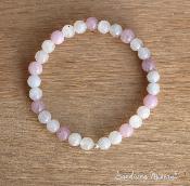 Bracelet Pierre de Lune & Kunzite - Perles 6mm