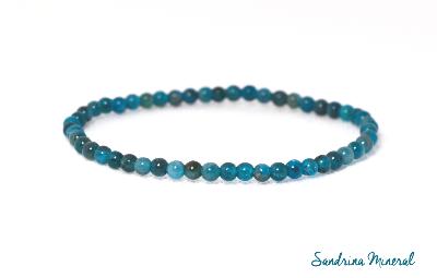 Bracelet Apatite bleue - Perles 3 / 4mm