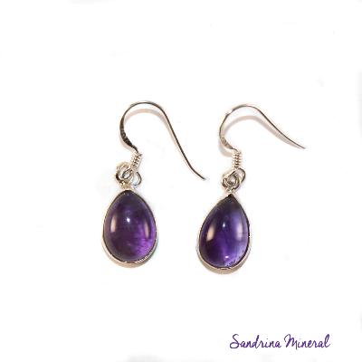 Boucles d'oreilles Améthyste et Argent 925 - Gouttes