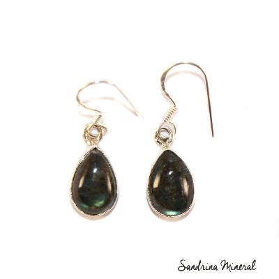 Boucles d'oreilles Labradorite et Argent 925 - Gouttes