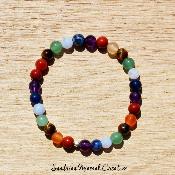 Bracelet 7 Chakras "Arc-en-ciel" - Perles 6 mm