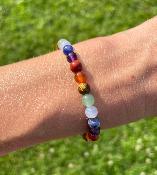 Bracelet 7 Chakras "Arc-en-ciel" - Perles 6 mm