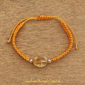 Bracelet "Déesse" Citrine naturelle - Macramé