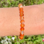 Bracelet Cornaline - perles 6 mm