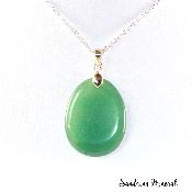 Pendentif Aventurine verte (pierre plate)