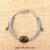 Bracelet "Déesse" Labradorite - Macramé