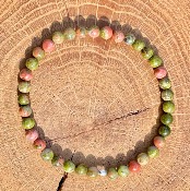 Bracelet Unakite - perles rondes 4 mm