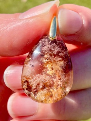 Pendentif en Quartz Lodolite - Goutte n°1