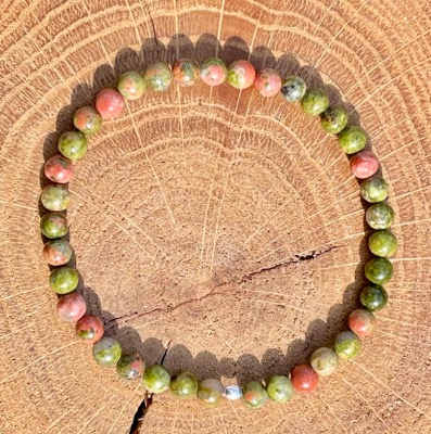 Bracelet Unakite - perles rondes 4 mm