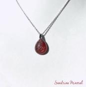 Pendentif Quartz fraise - Goutte