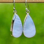 Boucles d'oreilles "Gouttes" Calcédoine bleue & Argent 925 