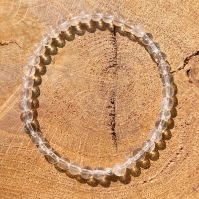 Bracelet perles rondes Cristal de roche 4 mm