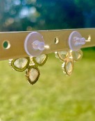 Boucles d'oreilles "Fleurs" Labradorite & acier inoxydable