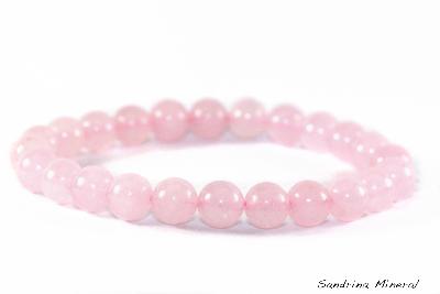 Bracelet Quartz Rose - Perles 8mm