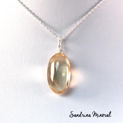 Pendentif Citrine naturelle - Extra - (pierre roulée)