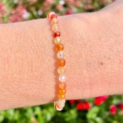 Bracelet Cornaline - perles 4 mm (facettées)
