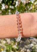Bracelet perles rondes Cristal de roche 6 mm