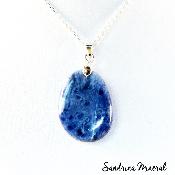 Pendentif Sodalite (pierre plate)