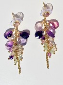 Boucles d'oreilles "Grappe de raisin" Fluorite