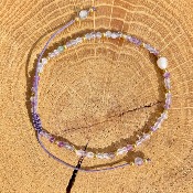 Bracelet Fluorite et Perle d'eau douce - Perles 3mm facettées