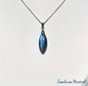 Pendentif "Calisson" Labradorite bleue 