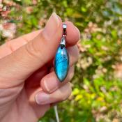 Pendentif "Calisson" Labradorite bleue 