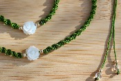 Parure "Valentine" Rose en nacre, perles gold filled 14k et Cristal de roche - NEW&#10071; 