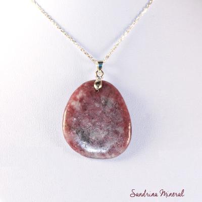 Pendentif Lépidolite (pierre plate)