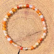 Bracelet Cornaline - perles 4 mm (facettées)