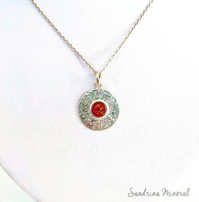 Pendentif "Soleil" Ambre et Argent 925