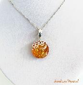 Pendentif "Fée" Ambre et Argent 925