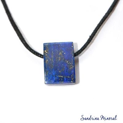 Pendentif "Recto-Verso" Lapis-Lazuli, rectangle - Extra (pierre percée)