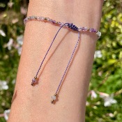 Bracelet Fluorite et Perle d'eau douce - Perles 3mm facettées