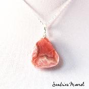 Pendentif Rhodochrosite (pierre roulée)