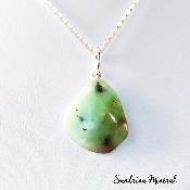 Pendentif Chrysoprase (pierre roulée)