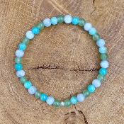 Bracelet Symphonie Bleu Vert - perles rondes 4 mm