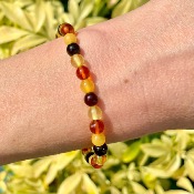 Bracelet en Ambre MultiColor - perles 6mm