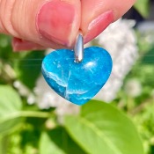 Pendentif "Cœur" Apatite bleue - NEW&#10071;