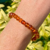 Bracelet en Ambre Cognac - perles 6mm