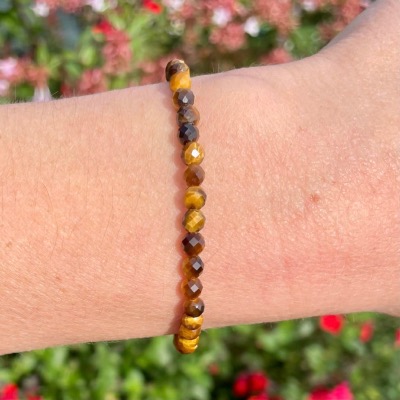 Bracelet Œil de tigre - perles 4 mm (facettées)