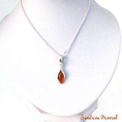 Pendentif "Bourgeon" Ambre et Argent 925 