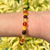 Bracelet en Ambre MultiColor - perles 6mm
